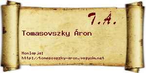 Tomasovszky Áron névjegykártya