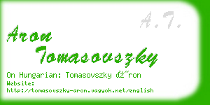 aron tomasovszky business card
